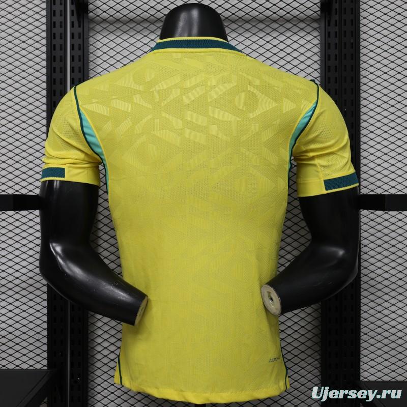Player Version 2026 Brazil Yellow  Geometric Pattern Home Jersey