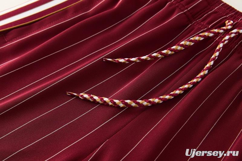 26/27  Arsenal  Maroon Pinstripe Short Sleeve+Soccer Shorts