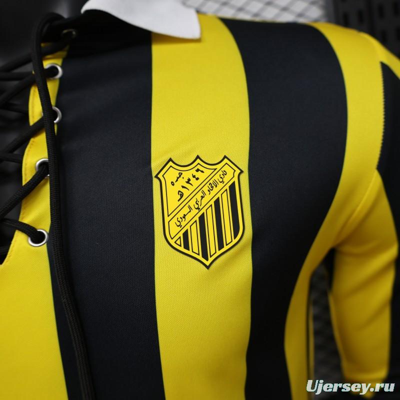 Player Version 2026 Peñarol Yellow & Black Vertical Stripes Long Sleeve Retro Heritage Jersey