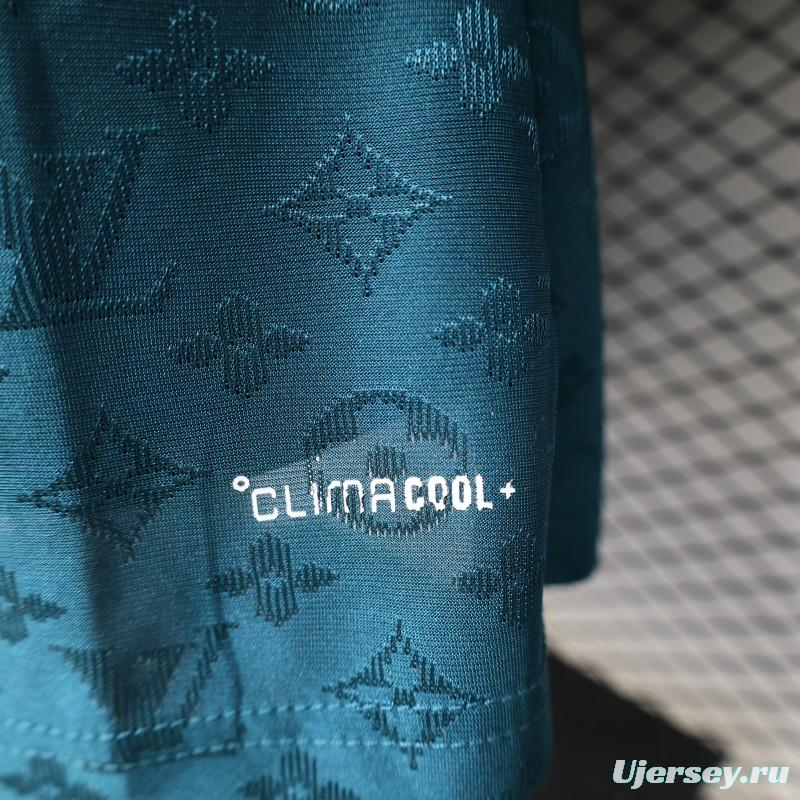 Player Version 2026 Real Madrid × Louis Vuitton Teal LV Monogram Adidas Collab Special Edition Jersey