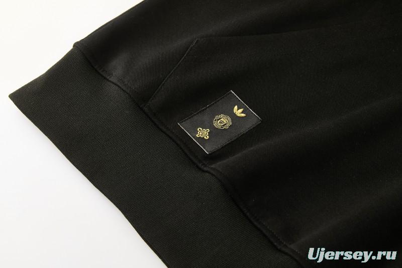 26/27 Manchester United Black Pullover Hooded Tracksuit + Long Pants