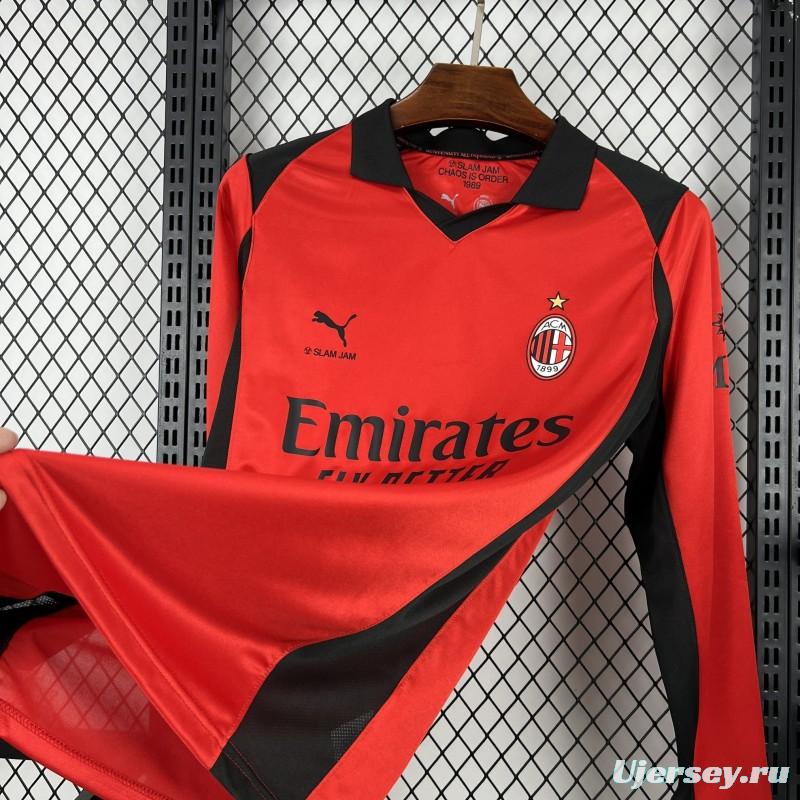 25/26 AC Milan x Slam Jam Limited Edition Long Sleeve Red Forth Jersey