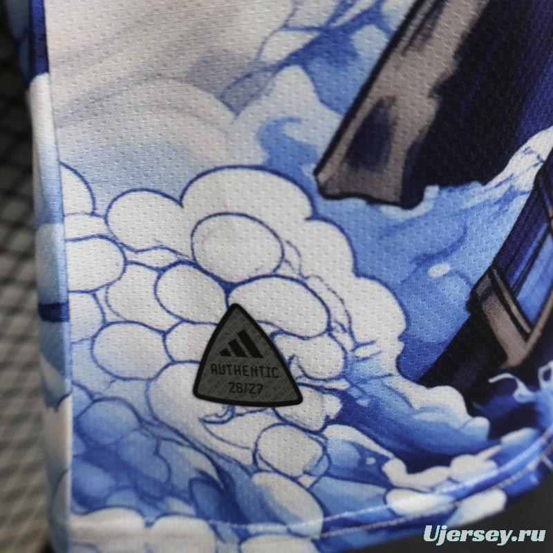 Player Version 2026 Japan Adidas Special Edition "Samurai Blue Dragon" Full Sublimation White Jersey