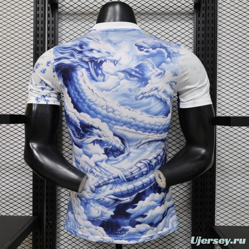 Player Version 2026 Japan Adidas Special Edition "Samurai Blue Dragon" Full Sublimation White Jersey