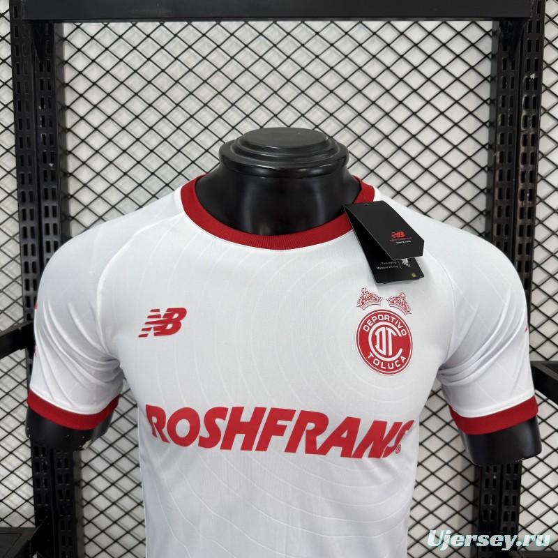 Player Version 26/27 Deportivo Toluca FC New Balance Away White Red Jersey