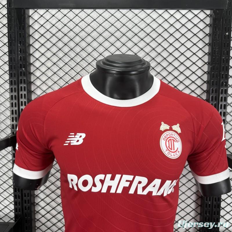 Player Version 26/27 Deportivo Toluca FC New Balance Home Deep Red White Jersey
