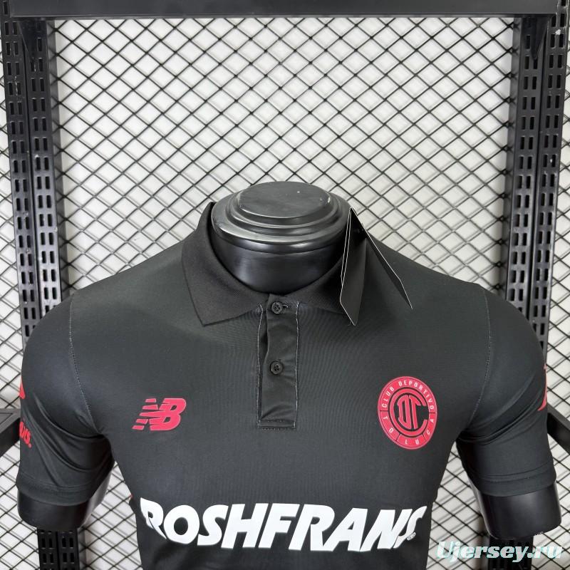 Player Version 25/26 Deportivo Toluca FC Black Jersey with Polo Collar