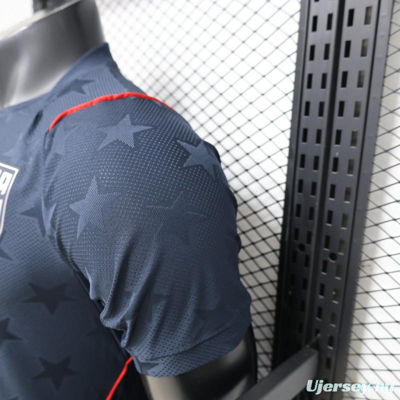 Player Version 2026 USA Navy Blue with All-Over Star Pattern Away Jersey