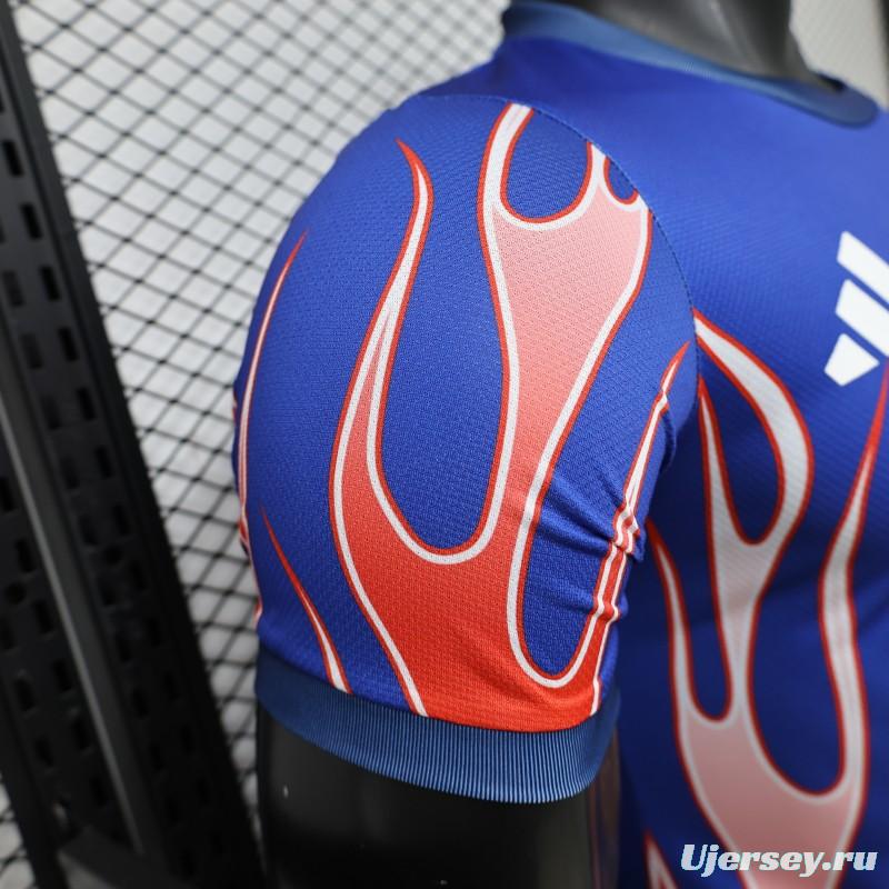 Player Version 2026 Japan Blue with Red Flame Graphic Home Special Edition Jersey