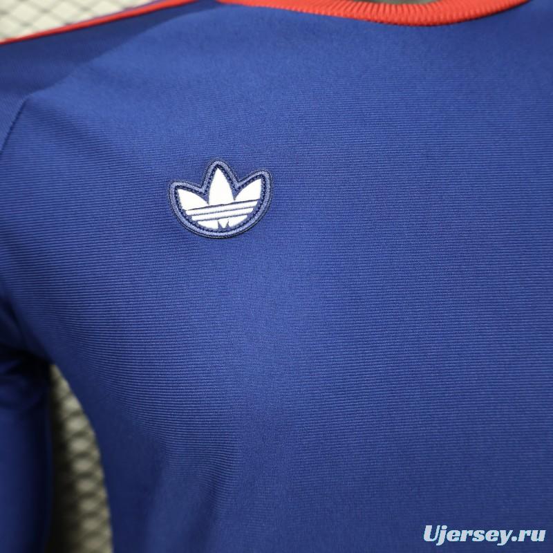 Player Version 26/27 Newcastle United Blue 1990 Vintage Remake  Long Sleeve Away Jersey