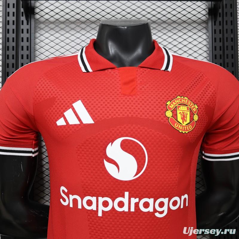 Player Version 25/26 Manchester United Red  Home Jersey