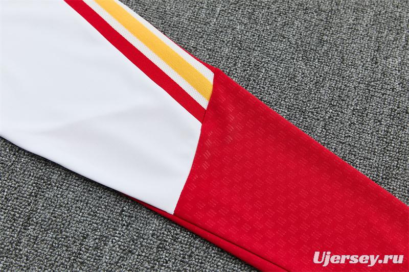 26/27 Spain Away White Half Zipper Jacket Tracksuit + Long Pants