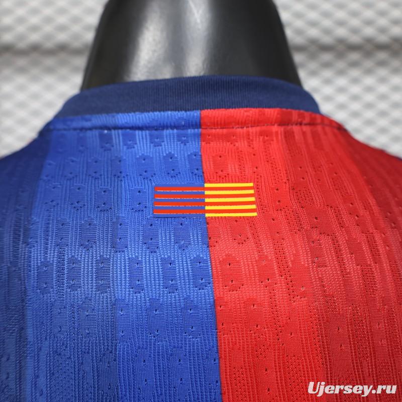 Player Version 25/26 FC Barcelona Blue & Red Vertical Stripes with Spotify Home Jersey