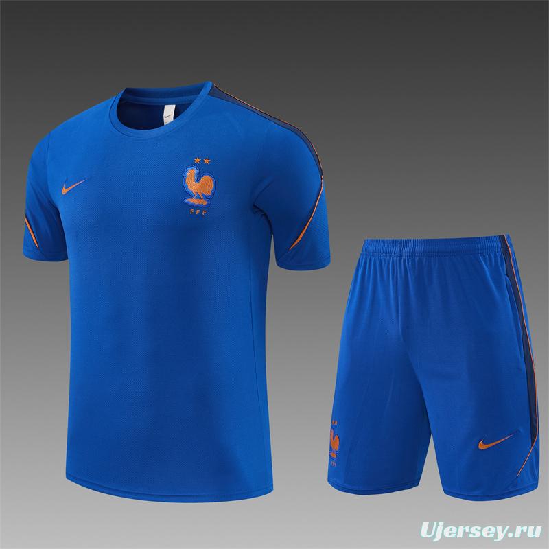 2026 France Blue & Orange Short Sleeve+Soccer Shorts
