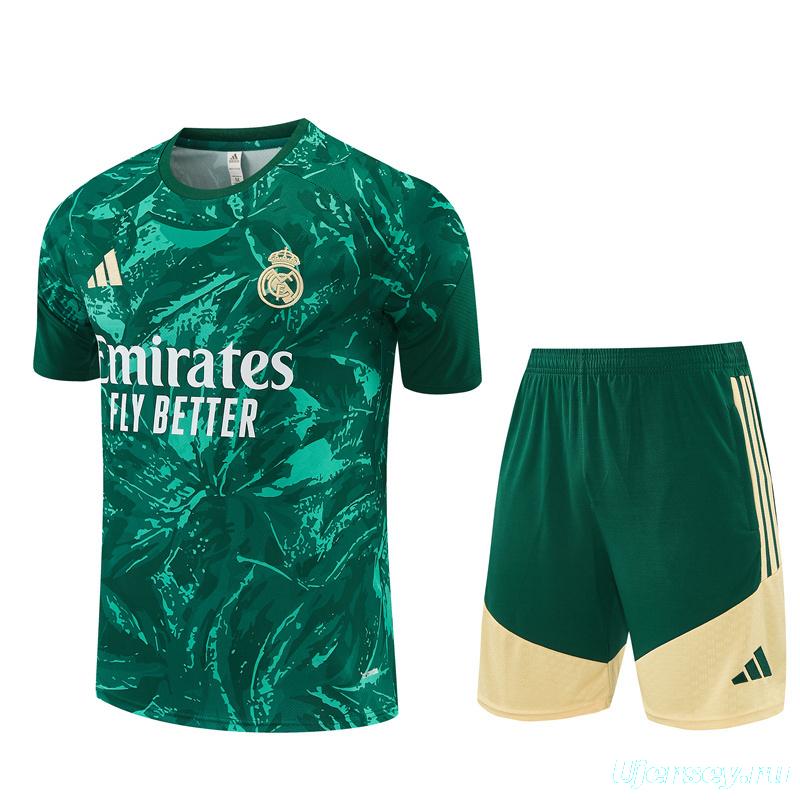 2026 Real Madrid Green Camouflage  Short Sleeve+Soccer Shorts