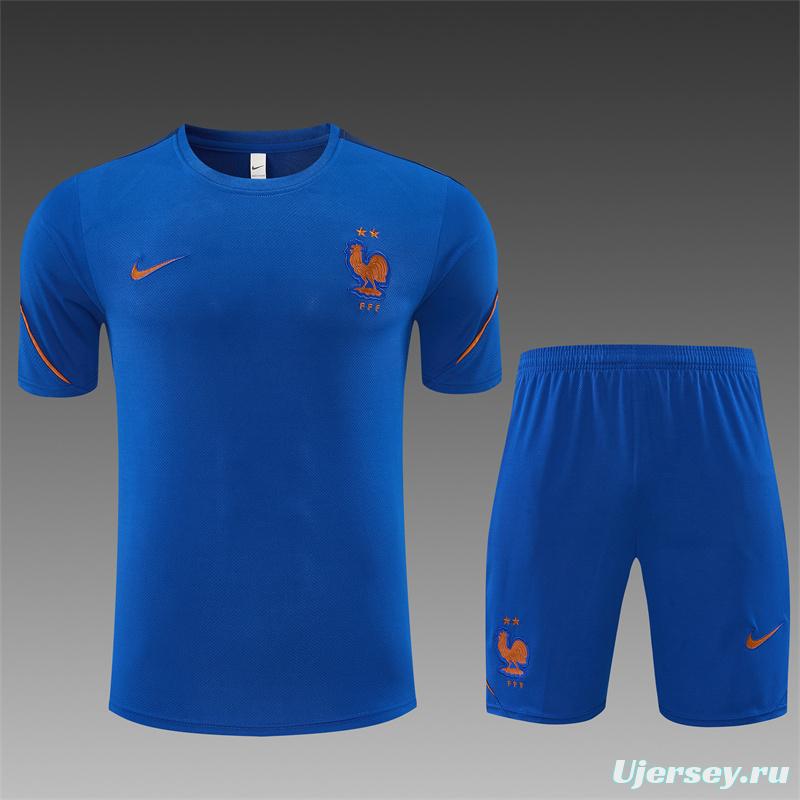 2026 France Blue & Orange Short Sleeve+Soccer Shorts