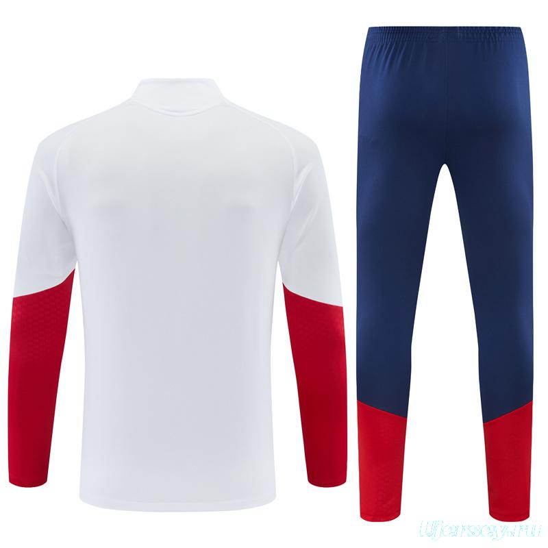26/27 Spain Away White Half Zipper Jacket Tracksuit + Long Pants