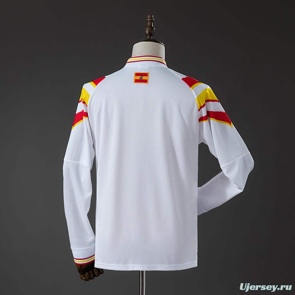 Retro Spain 1996  Away Retro Long Sleeve Jersey