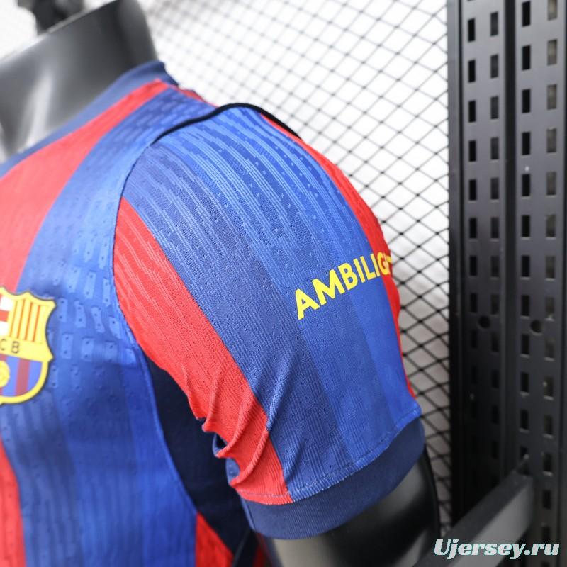 Player Version 25/26 FC Barcelona Blue & Red Vertical Stripes with Spotify Home Jersey