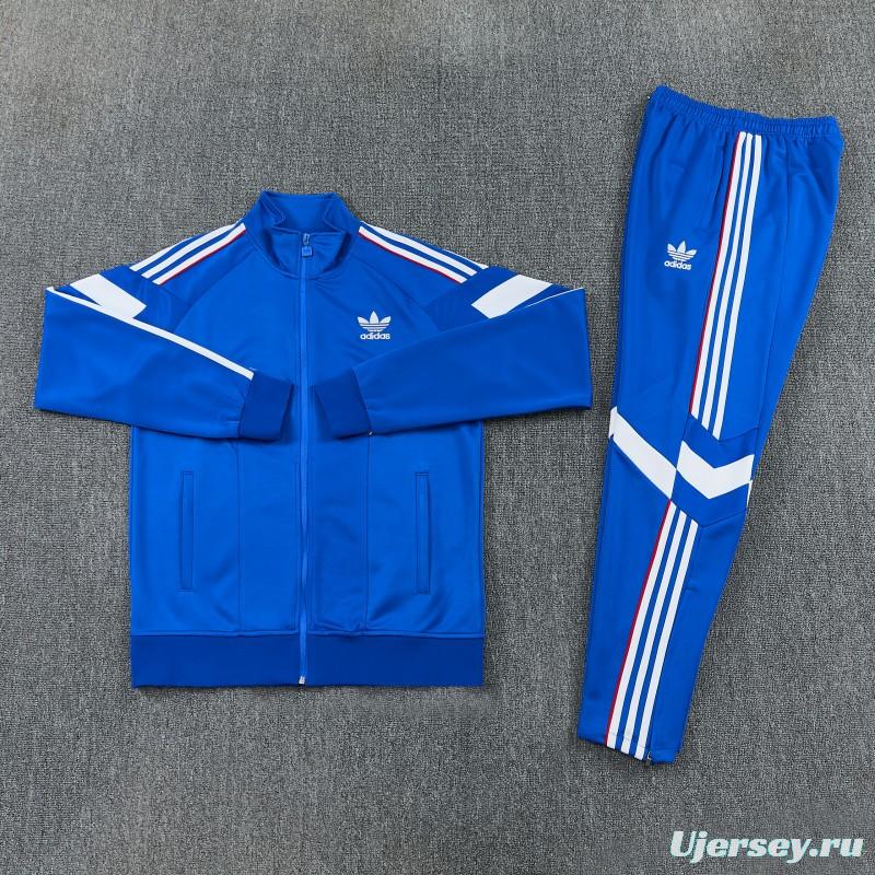 2026/27 Adidas Originals Blue Full Zipper Jacket Tracksuit + Long Pants