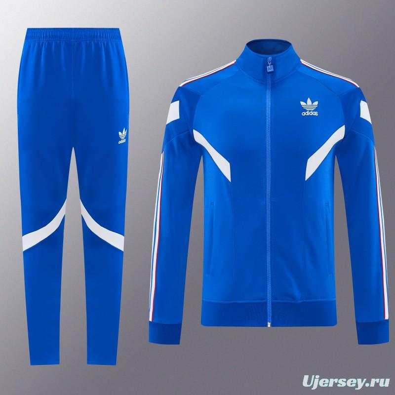 2026/27 Adidas Originals Blue Full Zipper Jacket Tracksuit + Long Pants