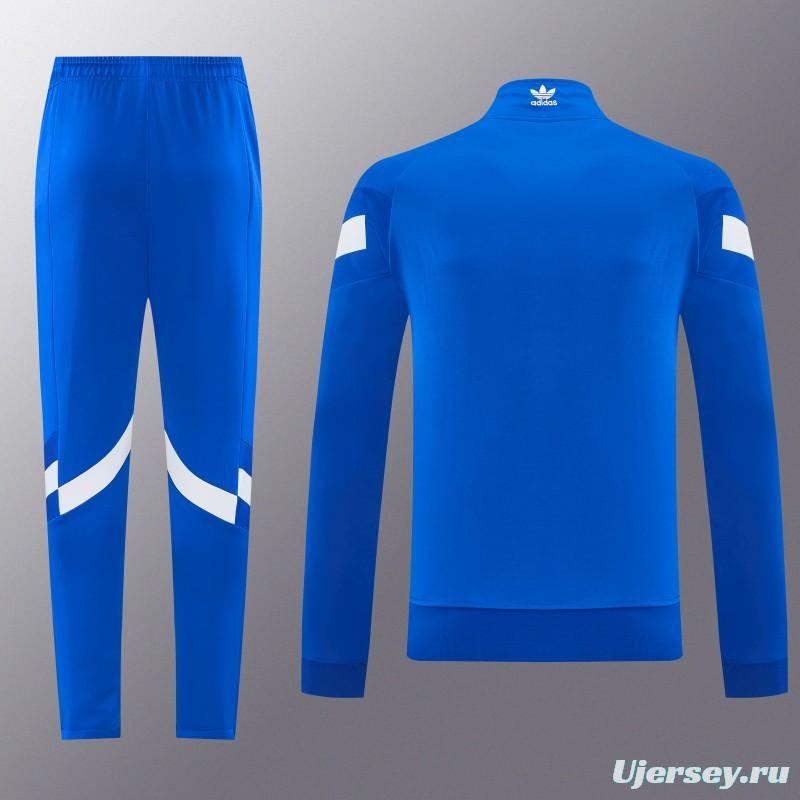 2026/27 Adidas Originals Blue Full Zipper Jacket Tracksuit + Long Pants
