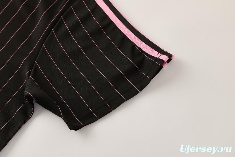 2026/27 Inter Miami CF Black Pinstripe Short Sleeve+Soccer Shorts