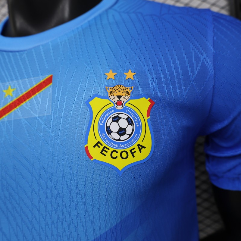 Player Version 26/27 DR Congo  Sky Blue & Red  Home Jersey