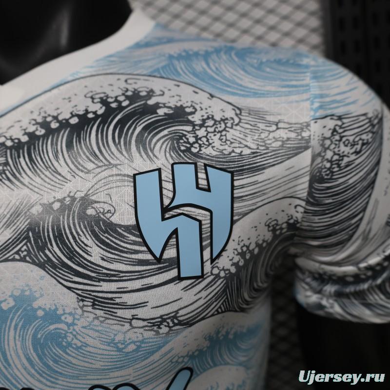 Player Version 26/27 Al-Hilal SFC White & Blue Hokusai Wave Print Special Edition Away Jersey