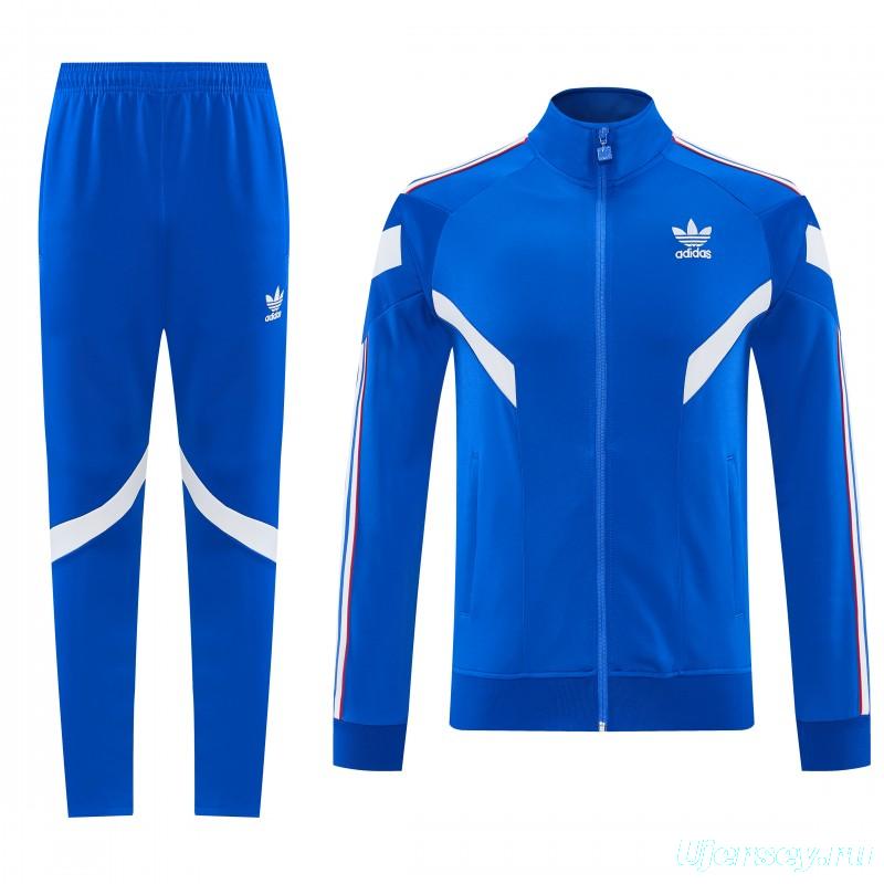 2026/27 Adidas Originals Blue Full Zipper Jacket Tracksuit + Long Pants