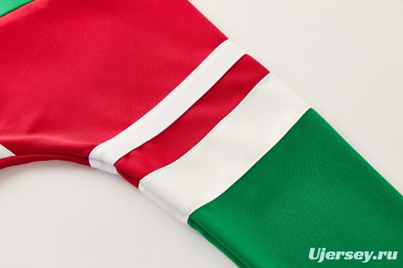 2026/27 Mexico  Green & Red Retro Full Zipper Jacket Tracksuit + Long Pants (Adidas Originals)