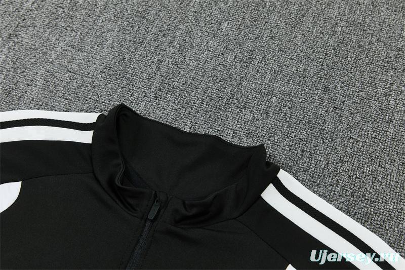 2026 Spain Black & White Half Zipper Jacket Tracksuit + Long Pants