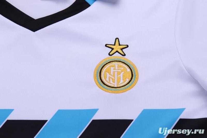 Retro 90/91 Kids Inter Milan White & Blue Away  Jersey