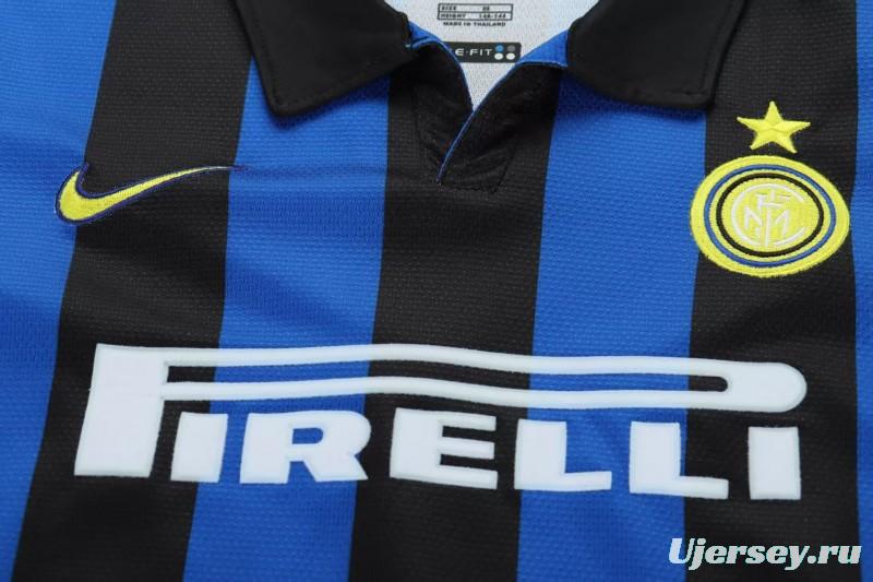 Retro 98/99 Kids  Inter Milan Blue & Black Stripe Home Jersey