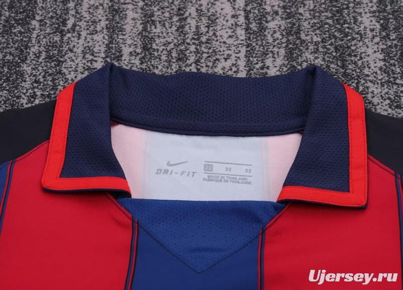 Retro Kids 03/04 Barcelona Red Blue Home Jersey