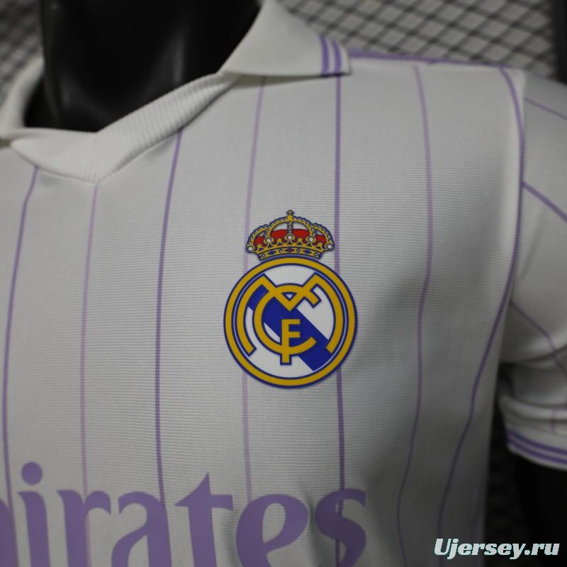 Player Version 26/27 Real Madrid Home White with Purple Pinstripe Jersey