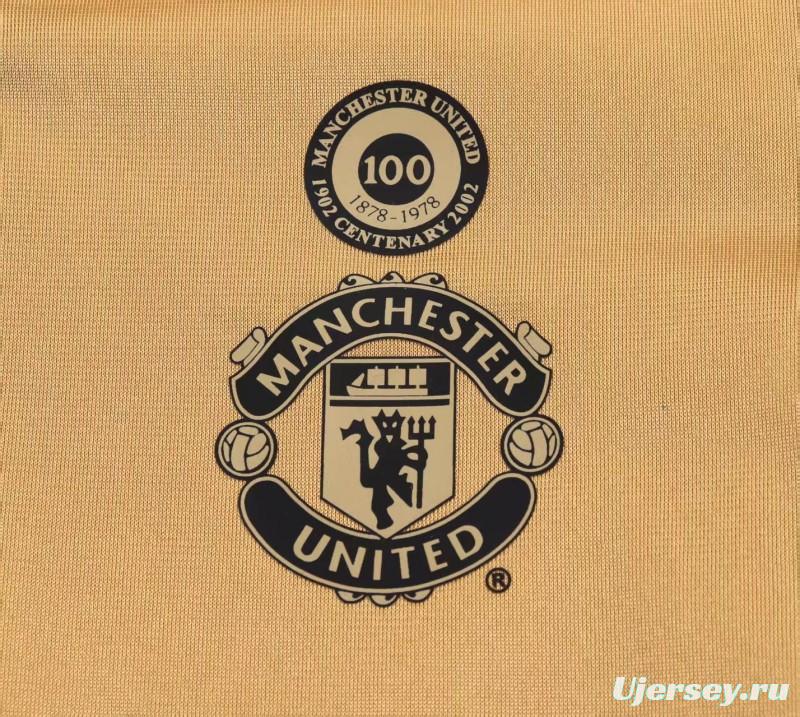 Retro Kids 01/02 Manchester United Centenary Golden Reversible Jersey