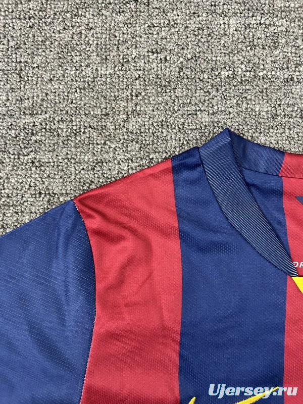 Retro Kids 14/15 Barcelona Home Long Sleeve Jersey