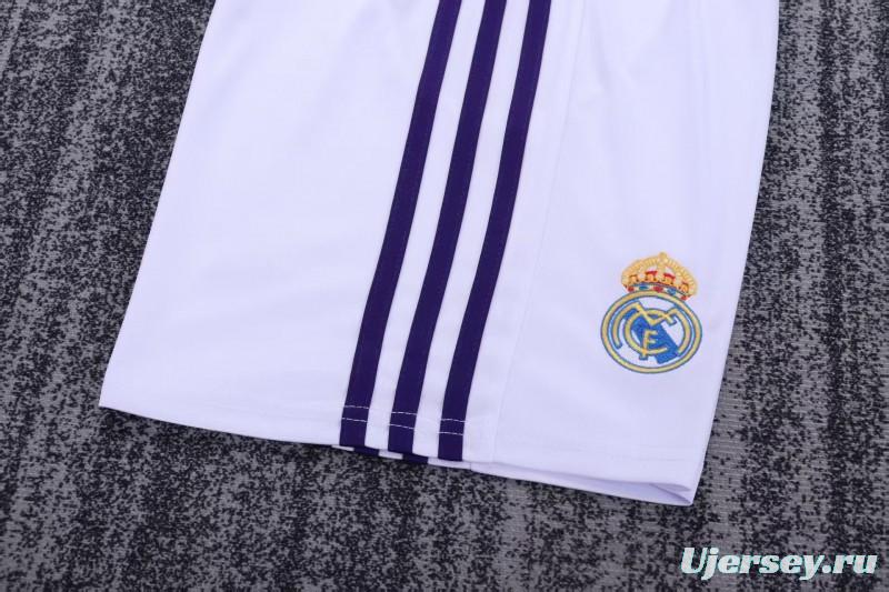 Retro 2007/08 Kids Real Madrid White & Purple Home Jersey
