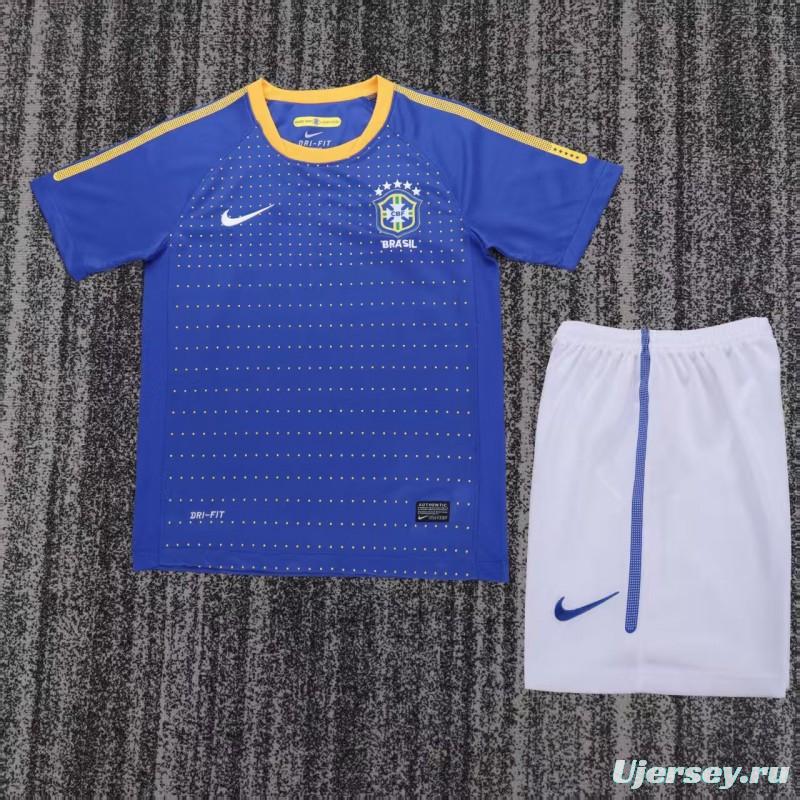 Retro 2010/11 Kids Brazil Blue & White Away Jersey