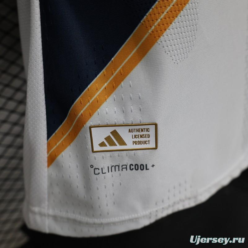 Player Version 2026 LA Galaxy Home White with  Gold Diagonal Sash Jersey