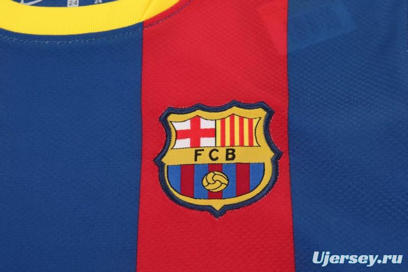 Retro Kids 10/11 Barcelona Red Blue Home Long Sleeve Jersey