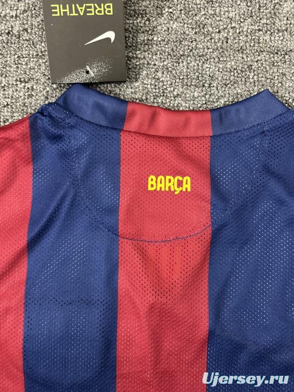 Retro Kids 14/15 Barcelona Home Long Sleeve Jersey