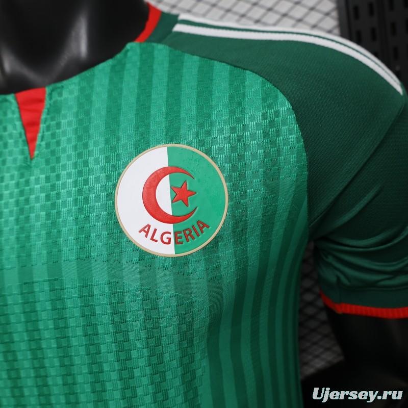 Player Version 26/27 Algeria Away Green with Tonal Vertical Stripe  Jersey