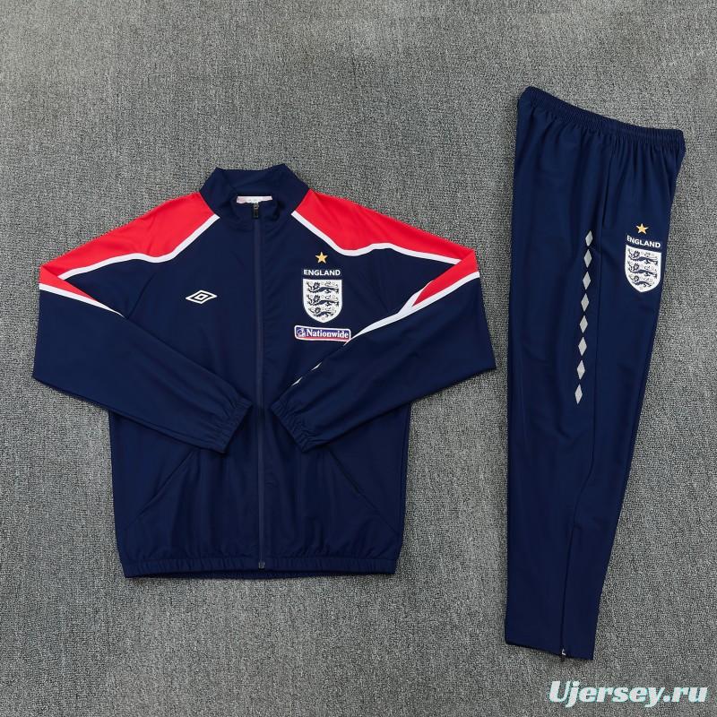 2026 England Navy Blue  Full Zipper Jacket Tracksuit + Long Pants