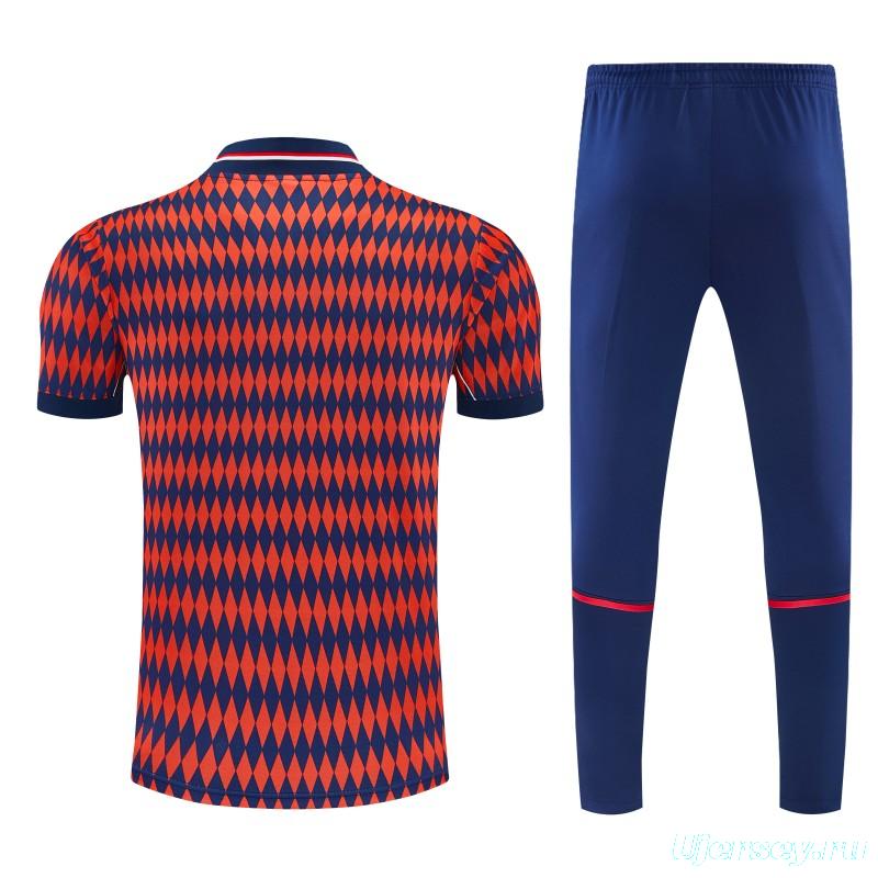 26/27 FC Bayern München Red & Navy Blue  Short Sleeve Tracksuit + Long Pants