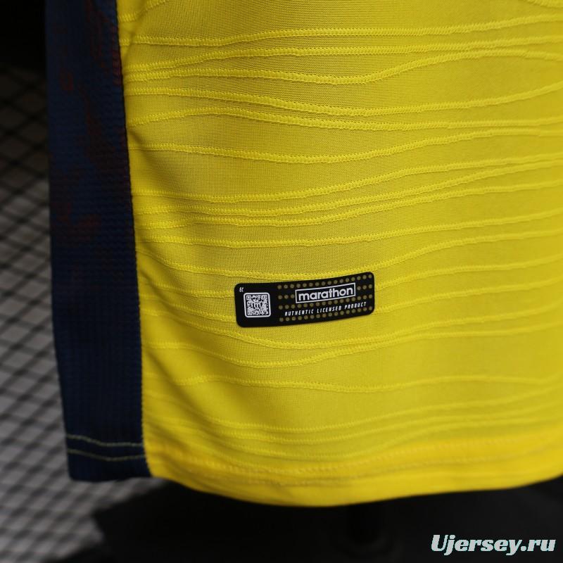 Player Version 2026 Ecuador Yellow with Tonal Wave  Home Jersey