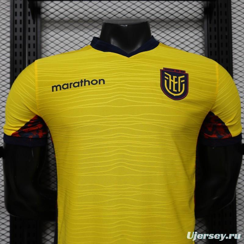 Player Version 2026 Ecuador Yellow with Tonal Wave  Home Jersey