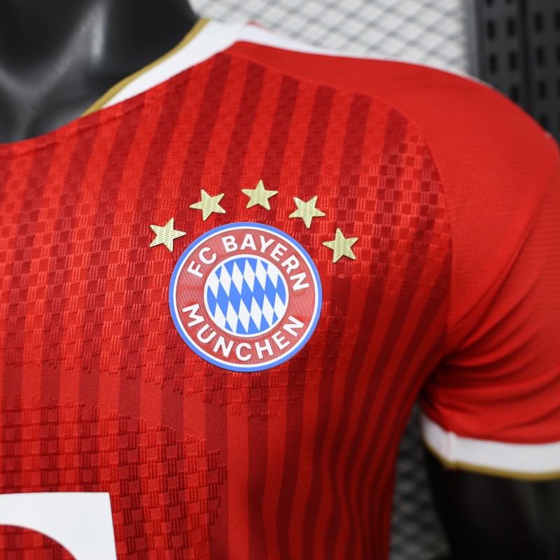 Player Version 26/27 Bayern Munich Red with Tonal Stripe Home Jersey