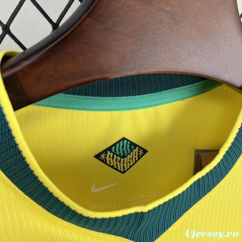 2026 Mens Brazil World Cup Home Long Sleeve Jersey